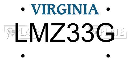 LMZ33G Virginia License Plate