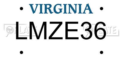 LMZE36 Virginia License Plate