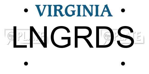 LNGRDS Virginia License Plate