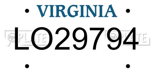 LO29794 Virginia License Plate