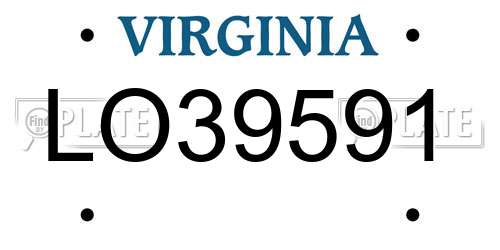 LO39591 Virginia License Plate