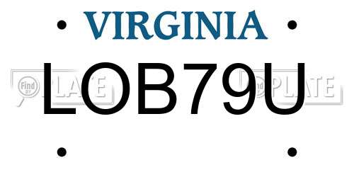 LOB79U Virginia License Plate
