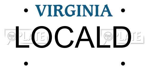 LOCALD Virginia License Plate