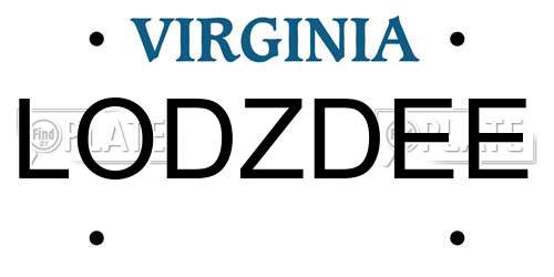 LODZDEE Virginia License Plate