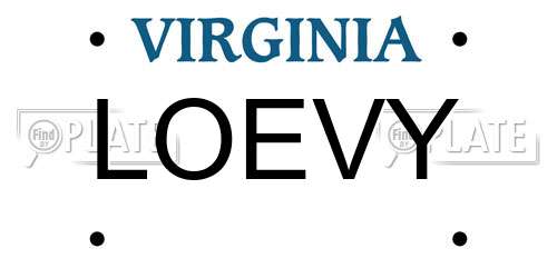 LOEVY Virginia License Plate