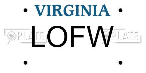 LOFW Virginia License Plate