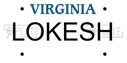 LOKESH Virginia License Plate