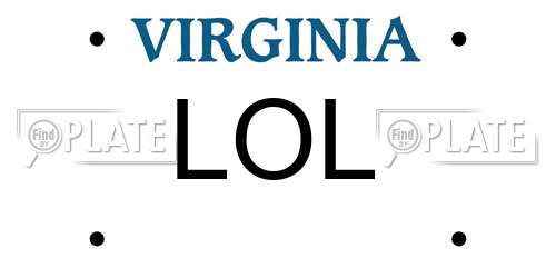 LOL Virginia License Plate