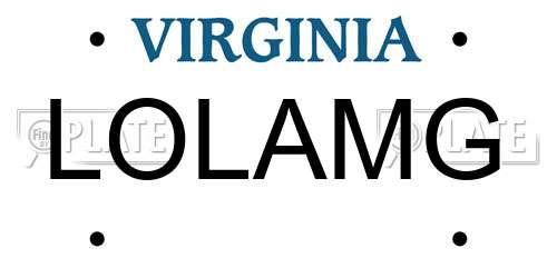 LOLAMG Virginia License Plate