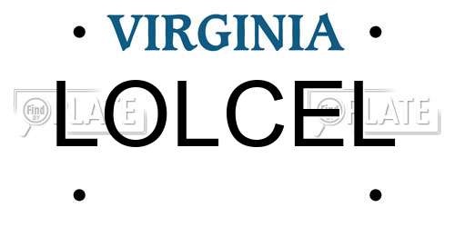 LOLCEL Virginia License Plate