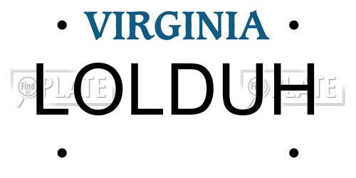 LOLDUH Virginia License Plate