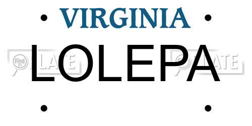 LOLEPA Virginia License Plate