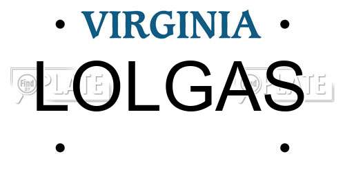 LOLGAS Virginia License Plate