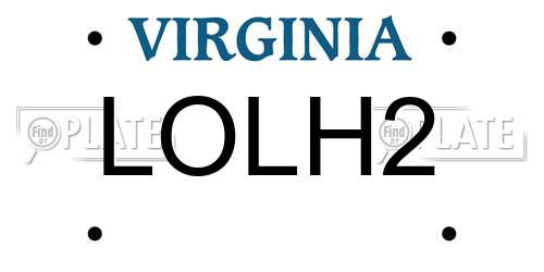 LOLH2 Virginia License Plate