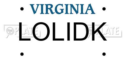 LOLIDK Virginia License Plate