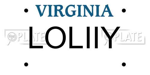 LOLIIY Virginia License Plate