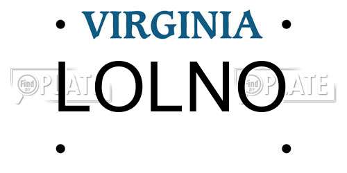 LOLNO Virginia License Plate