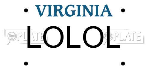 LOLOL Virginia License Plate