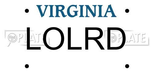 LOLRD Virginia License Plate