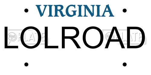 LOLROAD Virginia License Plate