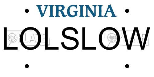LOLSLOW Virginia License Plate