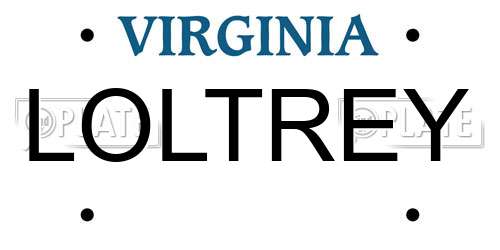 LOLTREY Virginia License Plate