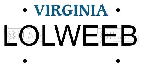 LOLWEEB Virginia License Plate