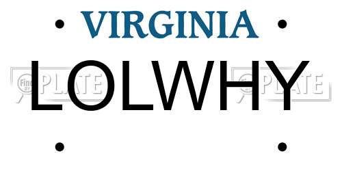 LOLWHY Virginia License Plate