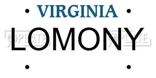 LOMONY Virginia License Plate