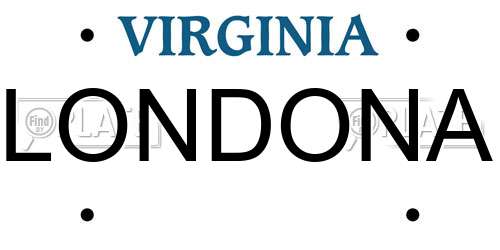 LONDONA Virginia License Plate