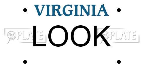 LOOK Virginia License Plate