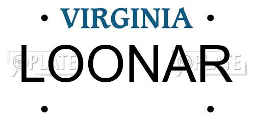 LOONAR Virginia License Plate