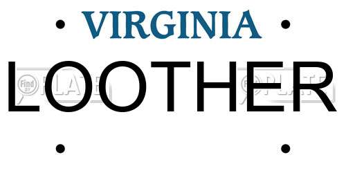 LOOTHER Virginia License Plate