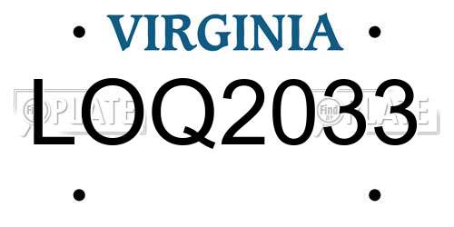 LOQ2033 Virginia License Plate