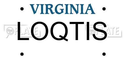 LOQTIS Virginia License Plate
