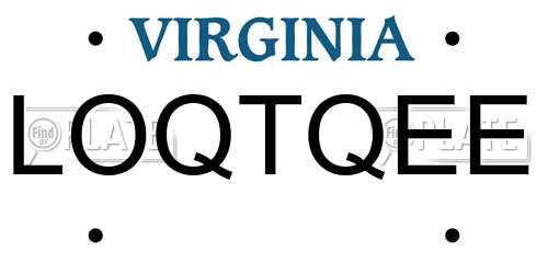 LOQTQEE Virginia License Plate