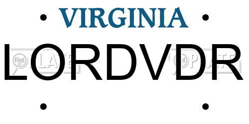 LORDVDR Virginia License Plate