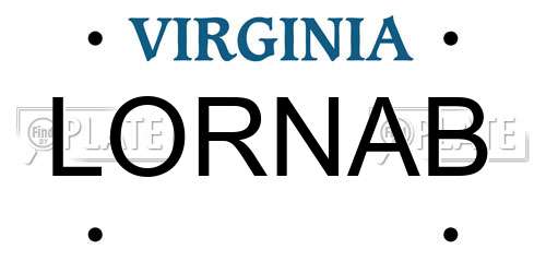 LORNAB Virginia License Plate