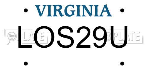 LOS29U Virginia License Plate