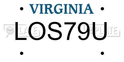 LOS79U Virginia License Plate