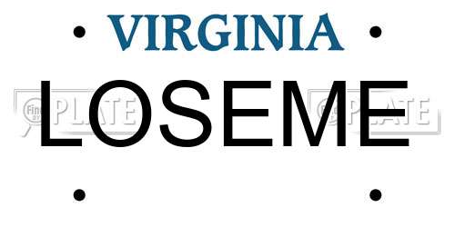 LOSEME Virginia License Plate