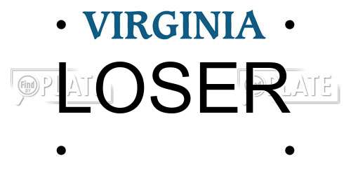 LOSER Virginia License Plate