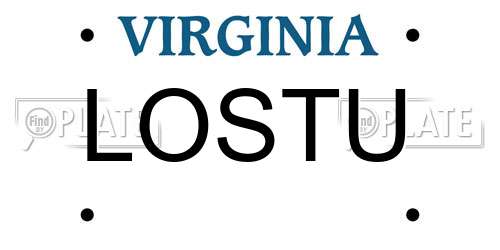 LOSTU Virginia License Plate