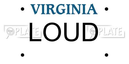 LOUD Virginia License Plate