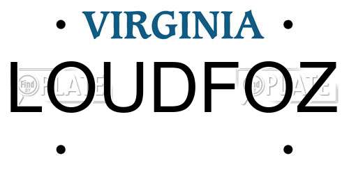 LOUDFOZ Virginia License Plate