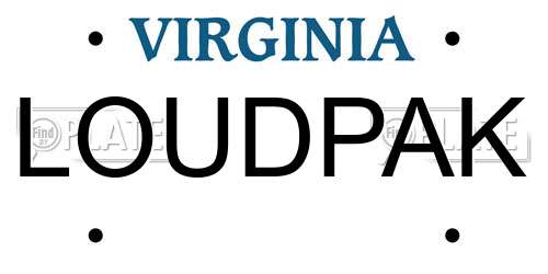 LOUDPAK Virginia License Plate