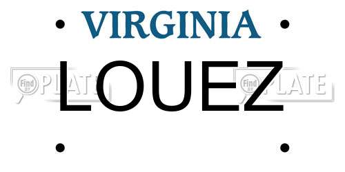 LOUEZ Virginia License Plate