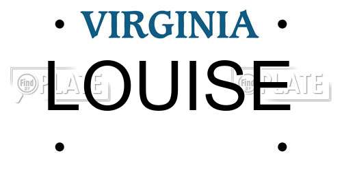 LOUISE Virginia License Plate