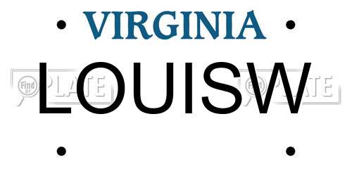 LOUISW Virginia License Plate