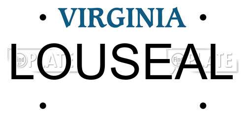 LOUSEAL Virginia License Plate